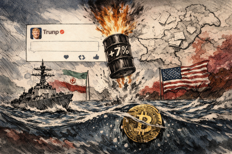 ⚡ Trump décrète le blocus naval d’Ormuz : pétrole +7%, Bitcoin chute après l’échec des négociations avec l’Iran