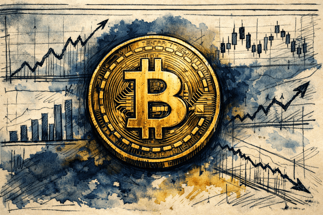 Illustration Bitcoin analyse de prix mars 2026 — graphiques financiers