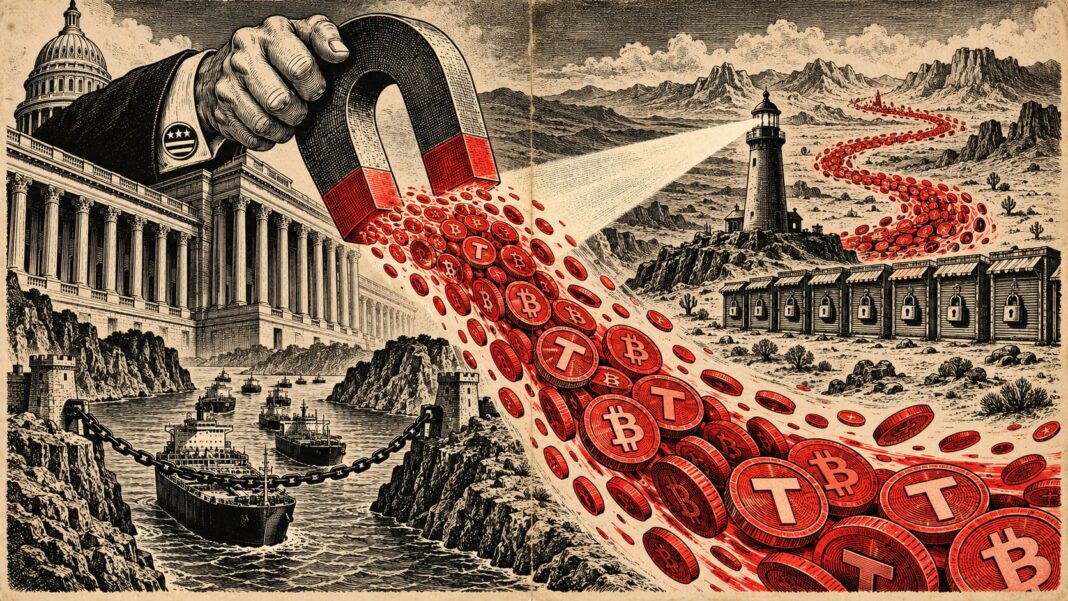 Bessent saisie crypto Iran, aimant géant du Trésor attirant des cryptos sanctionnées