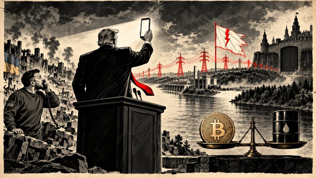 Bitcoin cessez-le-feu énergétique Ukraine, annonce surprise et marché crypto immobile
