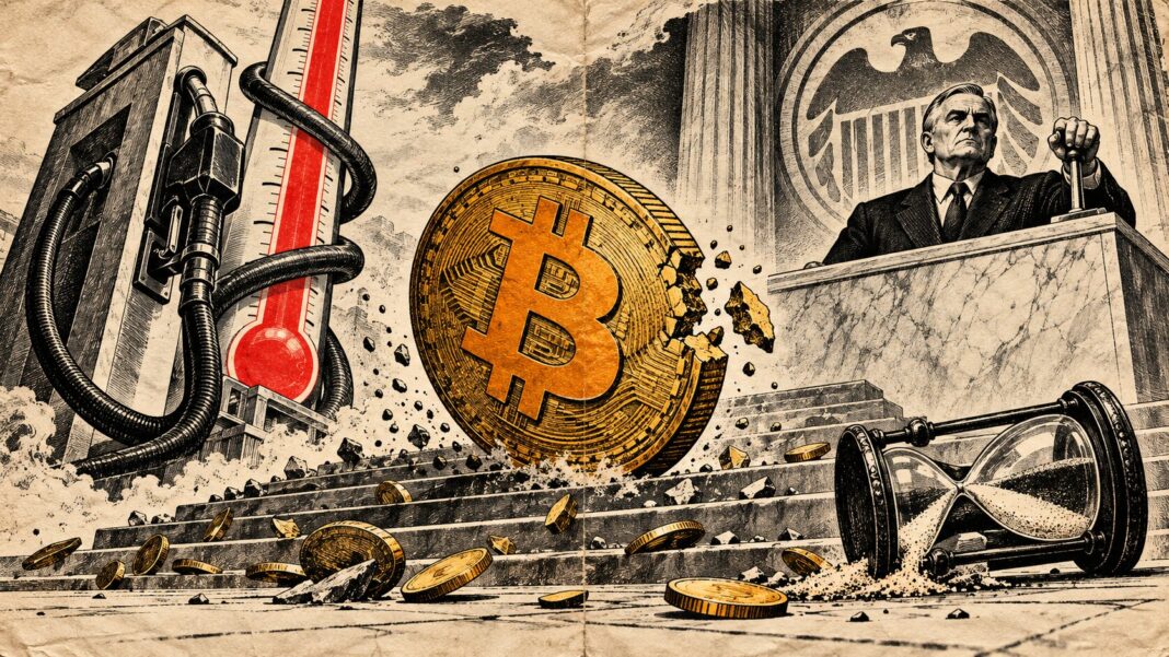 Inflation américaine Bitcoin chute pièce BTC Fed thermomètre