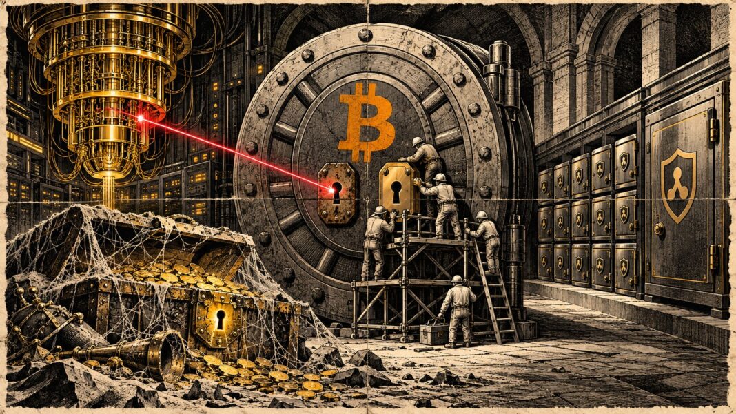 Bitcoin ordinateur quantique Coinbase coffre-fort double serrure menace
