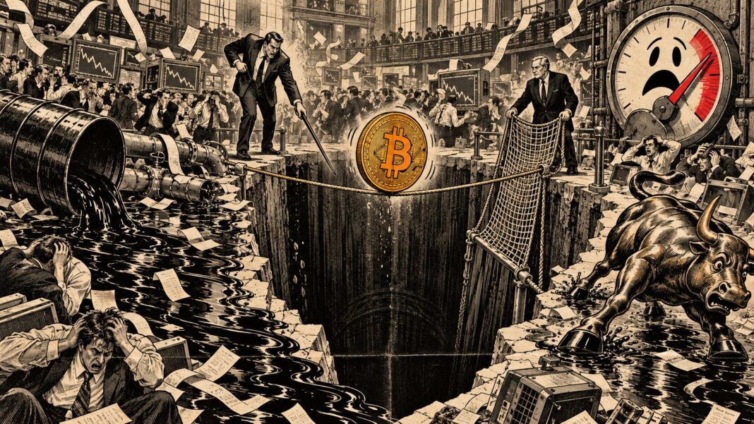 Bitcoin Black Monday pétrole VIX peur funambule 10 000 dollars Bloomberg